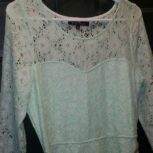 Mint green crochet dress